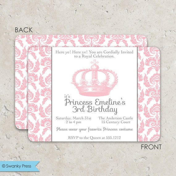 Princess Dress Up Party Invitations 3