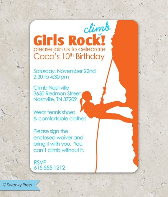 Rock Climbing Invitations 2