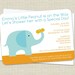Elephant and Peanut Baby Shower or Birthday Invitations