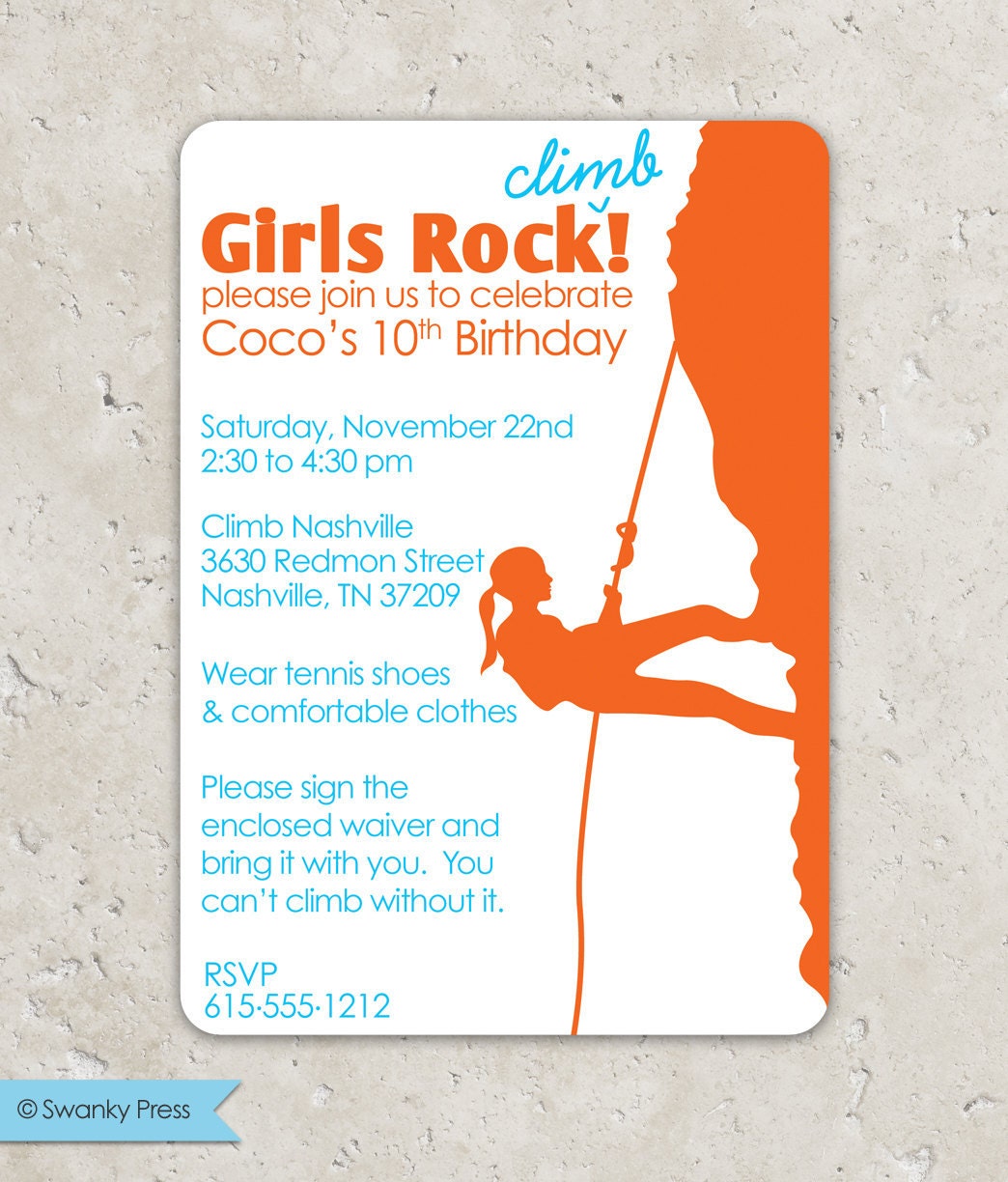 Climbing Party Invitations 9