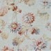 Beautiful Antique 19th C. French Fabric Floral Cretonne Cotton Textile Creme Blue Dahlias 1 yd.