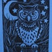 Night Owl - Men's T-Shirt on Blue - Size Large