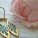 Vintage Turquoise Enamel Pendant, Sunburst Pendant, Turquoise and Brass Lever Back Earrings