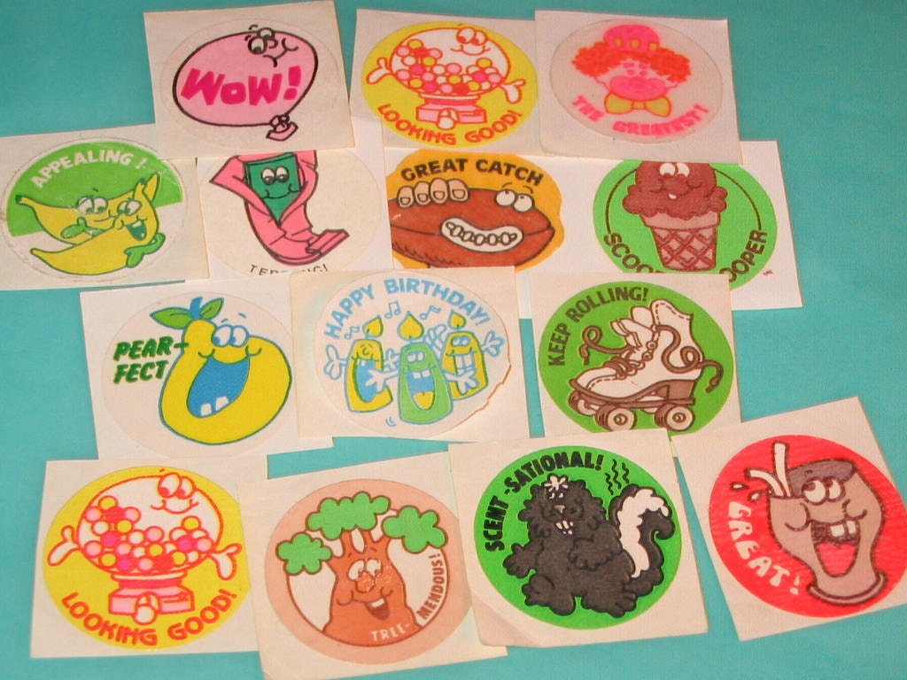 Vintage 80s Scratch and Sniff Sticker Mixed LOT of 14