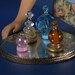 Barbie Sized Perfume Bottles and Mirror Vanity Tray Set 1