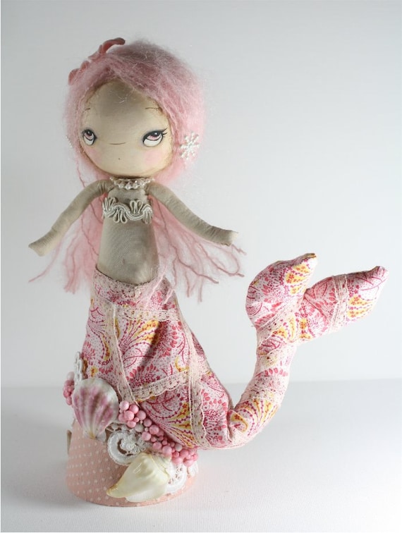 Tree Topper Mermaid Paper Mache Doll