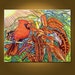 RESERVED for Paul - Cardinal, Sun and Crotons -- 16x20 inch Original Oil Painting