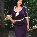 Clearance Pinup girl dress Gwen rockabilly clothing 1940s style soft stretch purple OLD size chart