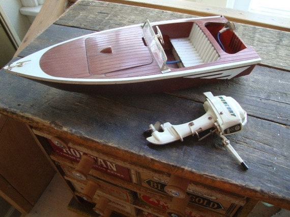 Items Similar To RESERVED FOR DEREK Antique Toy Motor Boat With ...