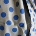 Cerulean Blue Dots Vintage Sateen Fabric 3 3\/4 Yards