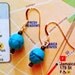 Blue Vintage German Glass and Garnet Earrings