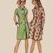 Womens Coat Dress Pattern - Vogue 7738 - Princess Seam - Vintage 1970s - Rolled Bias Collar - Size 12