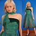 Green Vintage 50s Chiffon and Velvet Ball Gown/Part Dress XS Extra Small/S Small