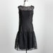 VINTAGE BLACK DRESS 1980s Vintage Lace Drop Waist Party Dress