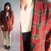 80s vintage red and green plaid tartan slouch jacket