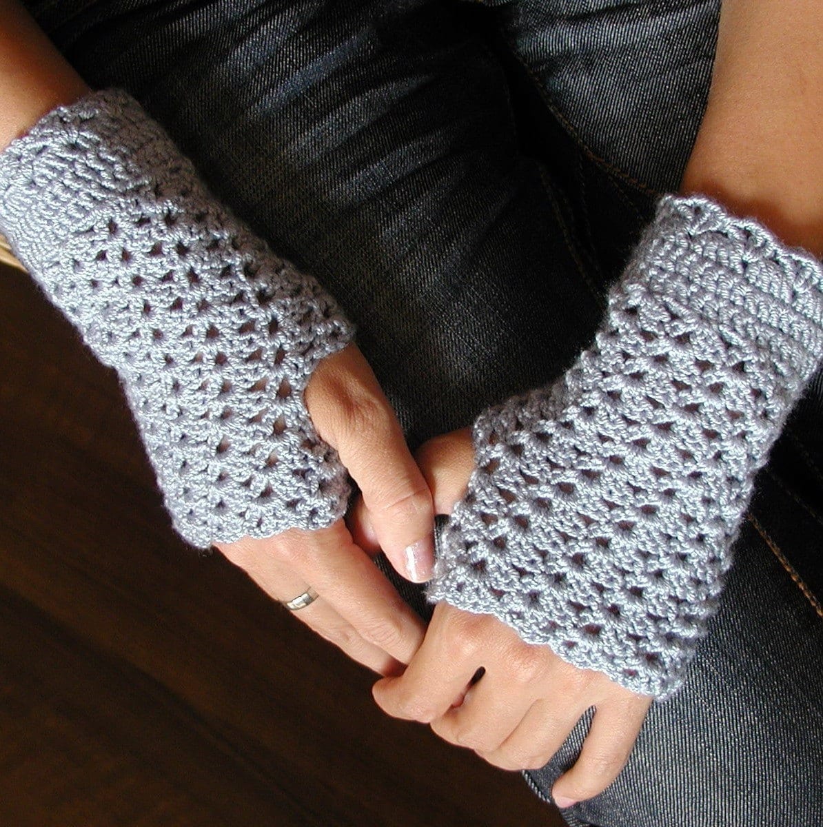 Crocheted Fingerless Mittens PDF Crochet Pattern