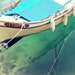 Boat photography - Nautical Decor Ocean photography Wooden boat teal blue decor water sea sailing French wall art print 8x10