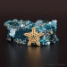 Green Turquoise Mint OOAK Bracelet with Starfish Button