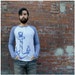 SALE - Girl in Every Port - unisex tshirt - MEDIUM - nautical anchor screen print on long sleeved raglan henley t shirt