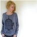 One That Got Away Pullover - winter fashion - womens XL - birdcage screenprint on Alternative Apparel eco navy