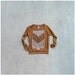 The Nomad - womens pullover - S/L/XL - tribal arrows and lace chest plate design on rust orange raglans - boho fashion