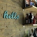 HELLO recycled wooden sign