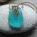 Caribbean Blue Necklace Earrings SET - Chalcedony, pendant, turquoise blue, baroque, sea