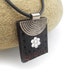 Black Leather Necklace, Rhinestone Detail, Women's Leather Jewelry