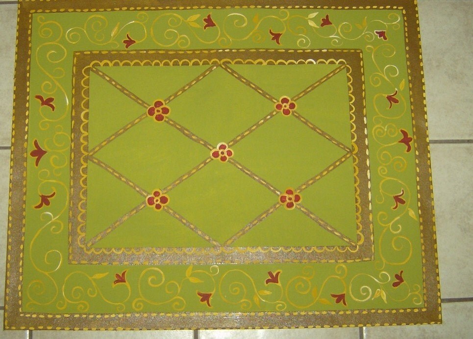 FLOORCLOTH hand painted canvas rug FLOOR CLOTH