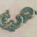 SALE Large Patina Brass Scroll Finding 2579