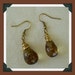 Handmade Vintage Glass Drop Wire Wrapped Earrings