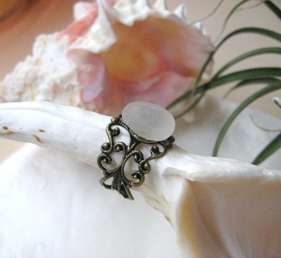 Vintage CAPE MAY Diamond Brass Plated Adustable Filligree Ring