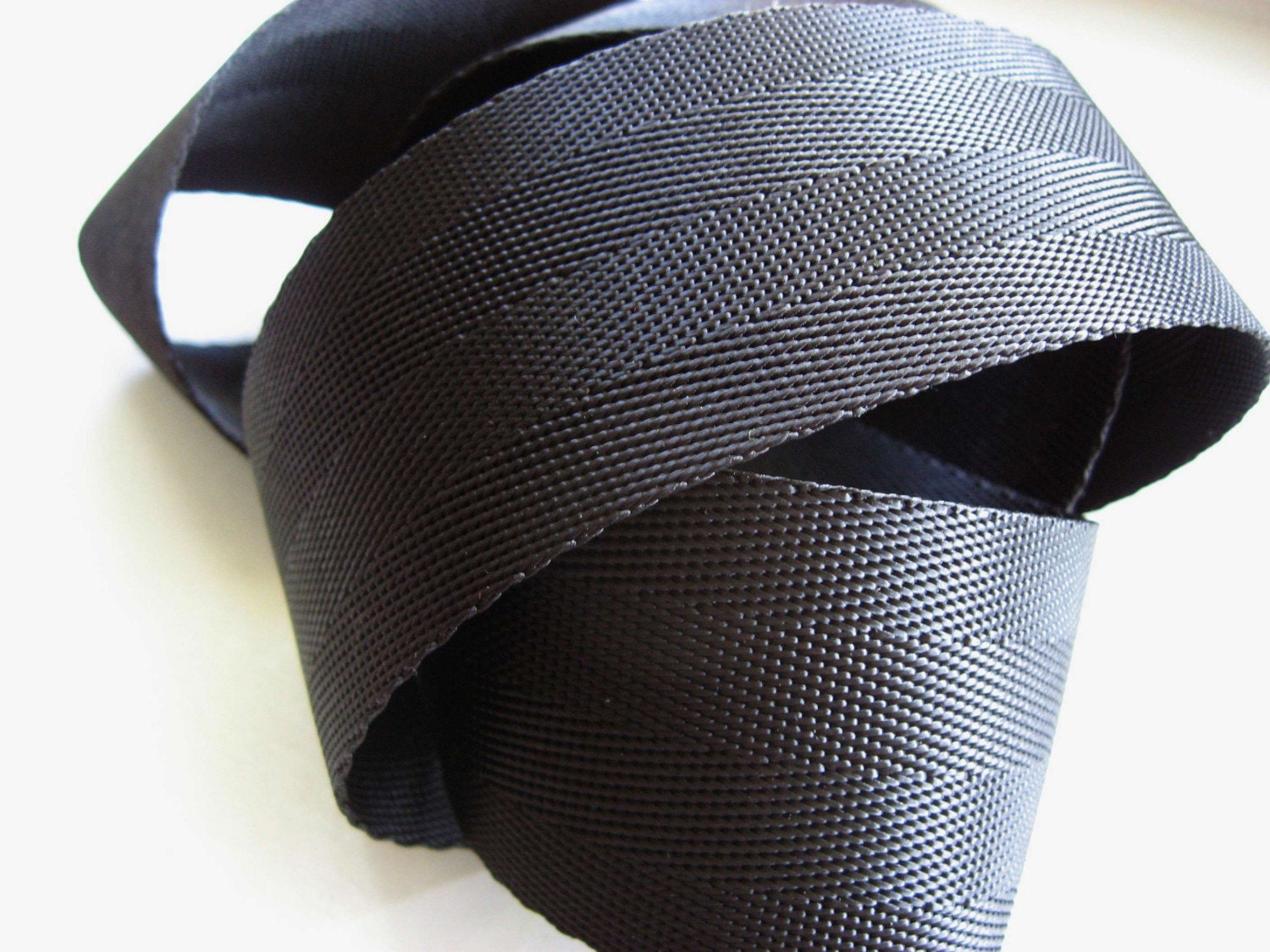 NEW BLACK NYLON SEAT BELT WEBBING