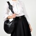 vintage black leather RHINESTONE STRAP BAG