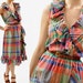vintage RED PLAID RUFFLE summer dress