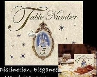 Cinderella Wedding favors gown Place Table Number Cards Qty 20
