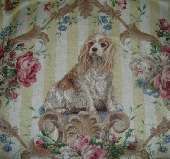 Cavalier King Charles Dog Fabric Linen Tote Bag Panel to make