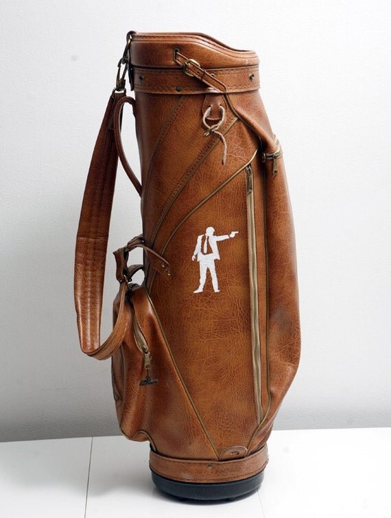 Items similar to Vintage Golf Bag Upcycled with Hand Painted Shooter on