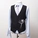 Upcycled Pinstripe Vest with Screen Printed Tree Men's Size 46