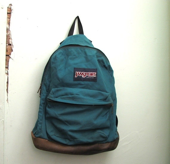 vintage TEAL jansport backpack MADE IN THE USA by 20twentyvintage
