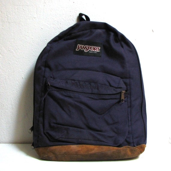 vintage LEATHER jansport backpack UNISEX made in the USA
