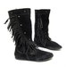 size 9 FRINGE black suede STUDDED minnetonka 80s MOCCASIN boots