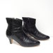 size 8.5 CUFFED black leather 80s ZIP UP high heel ankle booties