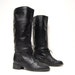 size 8.5 EQUESTRIAN black leather 80s KNEE HIGH lace up tall boots