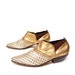 size 8 METALLIC woven gold leather 80s SOUTHWEST ankle booties