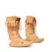 size 9 FRINGE tan leather 70s 80s MOCCASIN lace up midcalf ANKLE boots