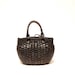 woven LEATHER 70s 80s TOTE bucket purse