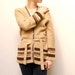 tan STRIPE 70s WRAP cardigan sweater