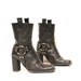 size 7 DESIGNER black leather 80s PLATFORM HARNESS michael kors ankle boots