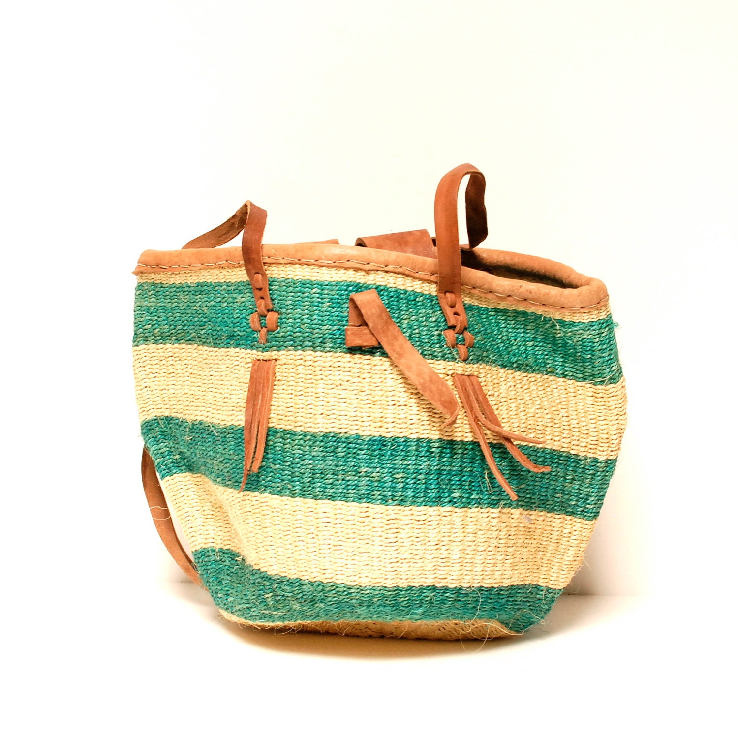 market woven stripe medium tote